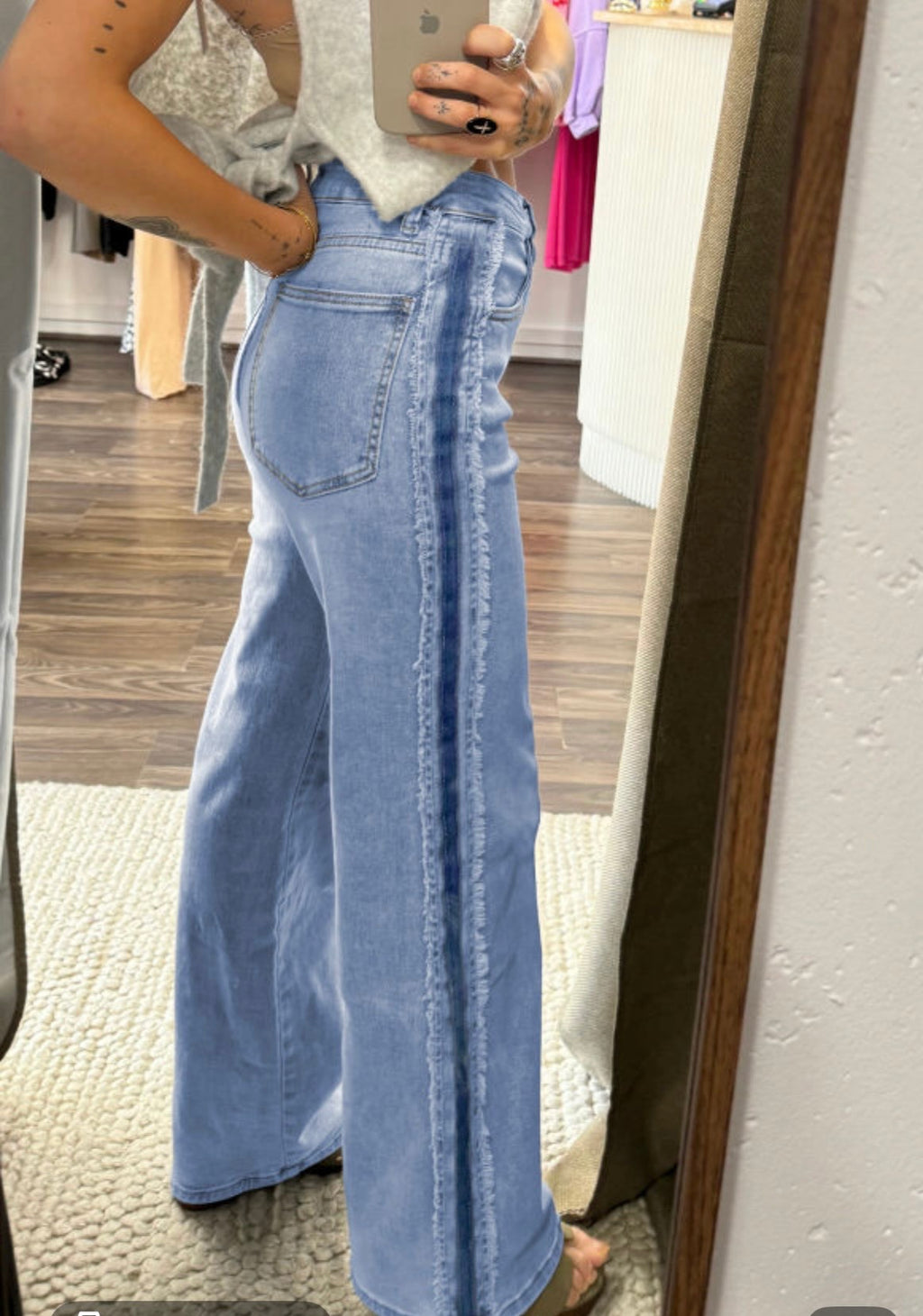 Color block, Raw Hem