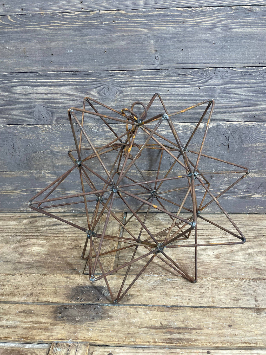 Rusty Farmhouse Iron Hanging Star-Primitive-Three Sizes-NEW