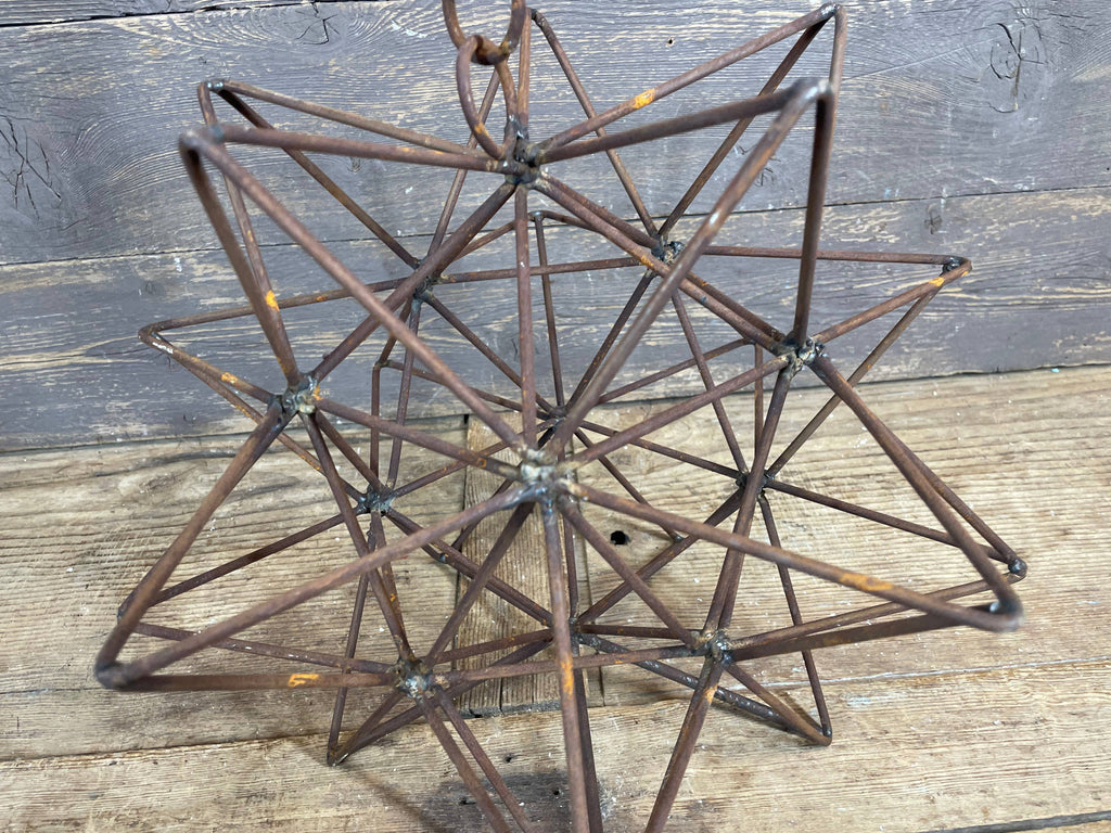 Rusty Farmhouse Iron Hanging Star-Primitive-Three Sizes-NEW