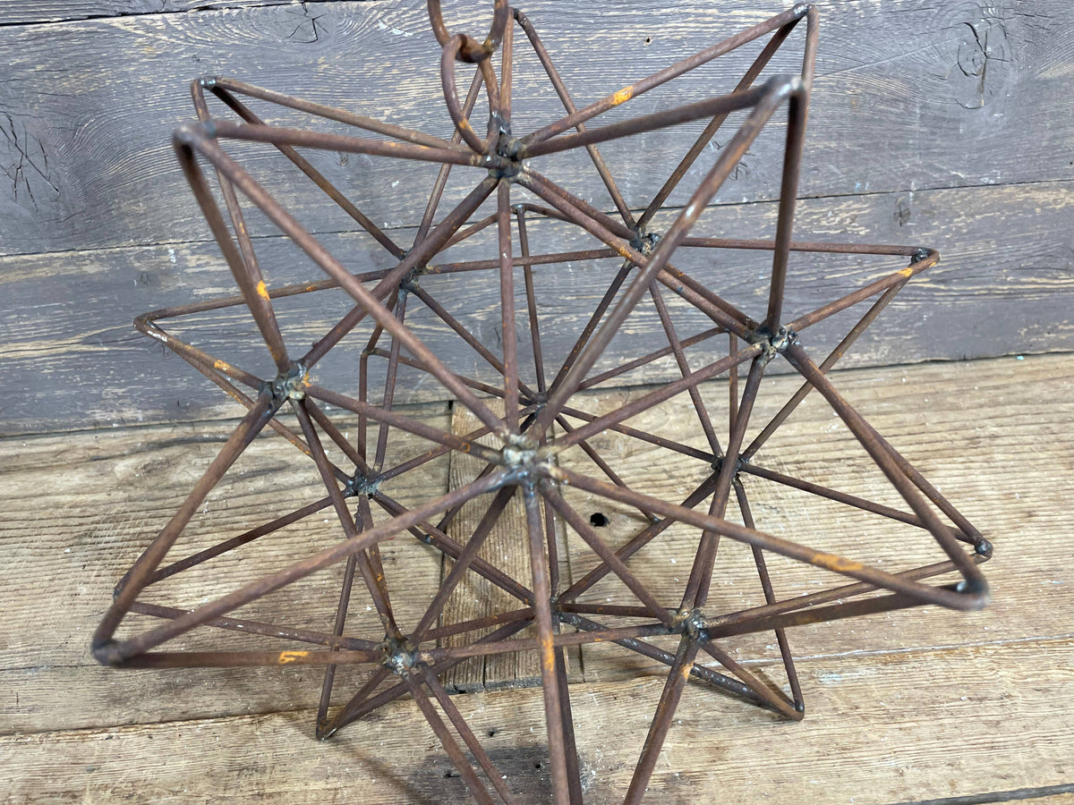 Rusty Farmhouse Iron Hanging Star-Primitive-Three Sizes-NEW