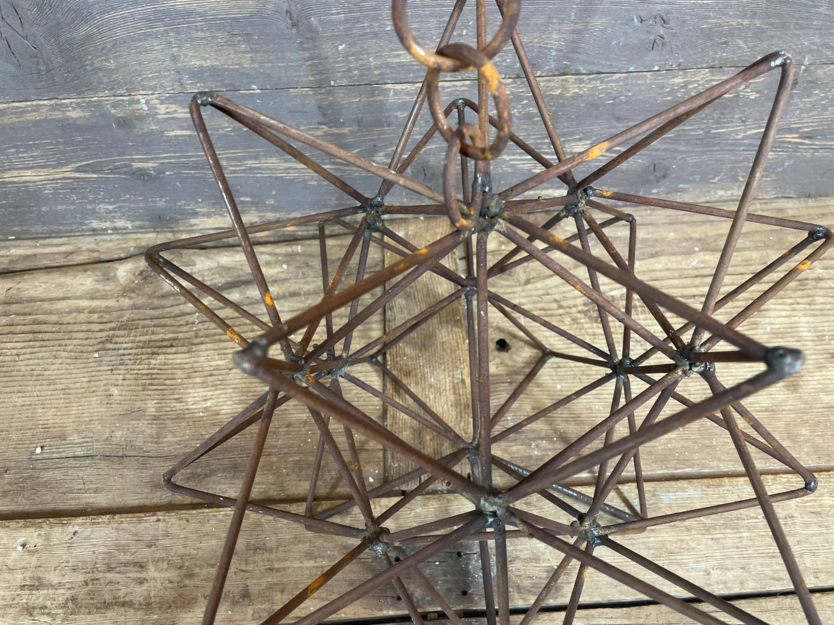 Rusty Farmhouse Iron Hanging Star-Primitive-Three Sizes-NEW