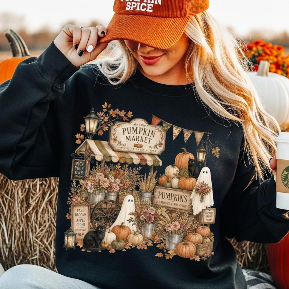 Vintage Pumpkin Market Tee or Sweatshirt
