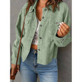Solid Corduroy Jacket Casual Oversized Button Front