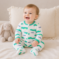 Alligator Pattern Zipper Footie Pajamas Romper