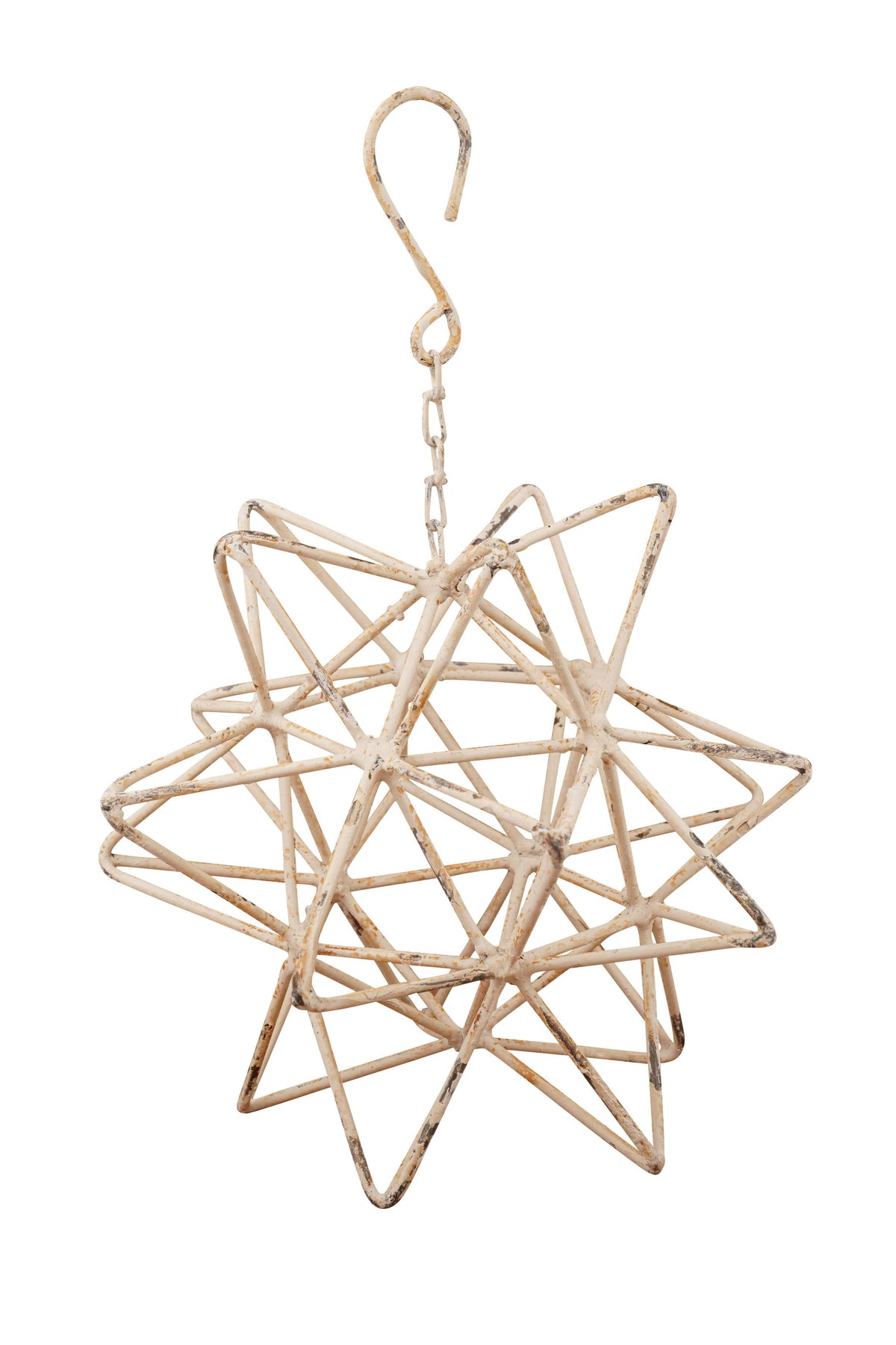 Farmhouse Iron Hanging Star-White-Handmade-Home Decor-10 in.