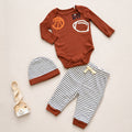Baby 3pcs Chenille Applique Bodysuit Hat Pants Set