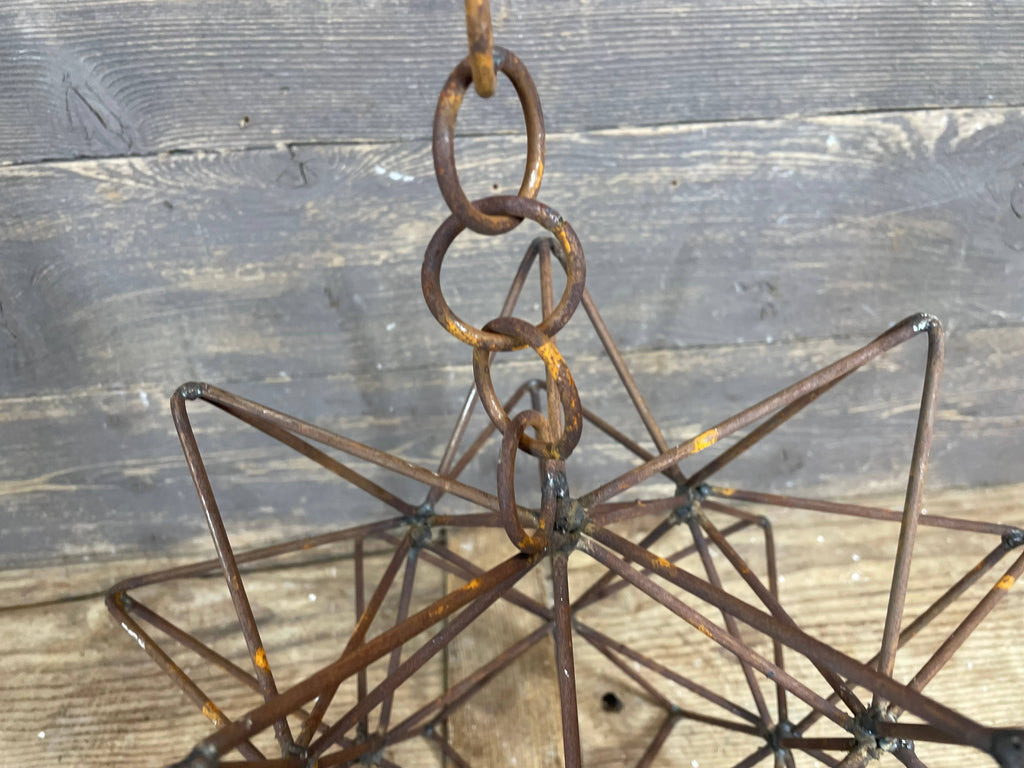 Rusty Farmhouse Iron Hanging Star-Primitive-Three Sizes-NEW